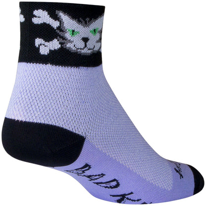 SockGuy Classic Bad Kitty Socks - 2" Purple Women's Small/Medium