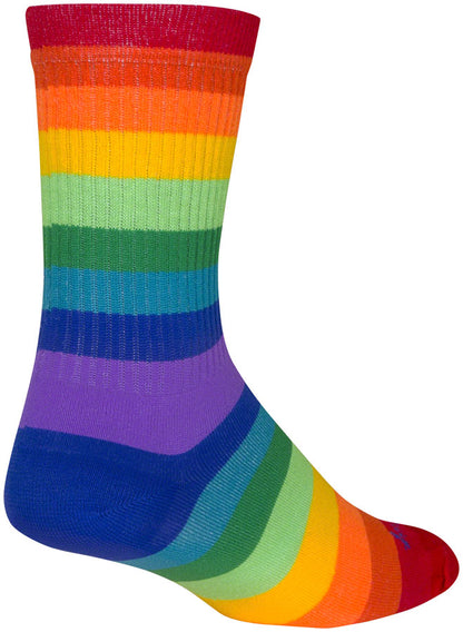 SockGuy Crew Fabulous Socks - 6" Rainbow Small/Medium