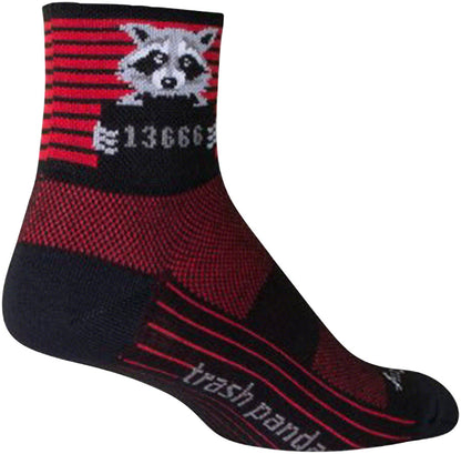 SockGuy Classic Busted Socks - 3" Black/Red Stripe Small/Medium