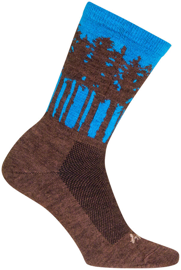 SockGuy Treeline Wool Socks - 6" Brown/Blue Large/X-Large