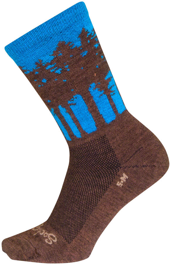 SockGuy Treeline Wool Socks - 6" Brown/Blue Small/Medium
