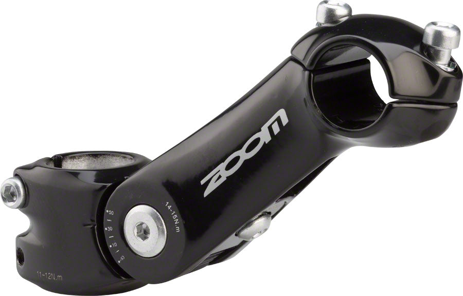 Zoom TDS-C297 Stem - 125mm 25.4 Clamp Adjustable 1 1/8" Aluminum Black