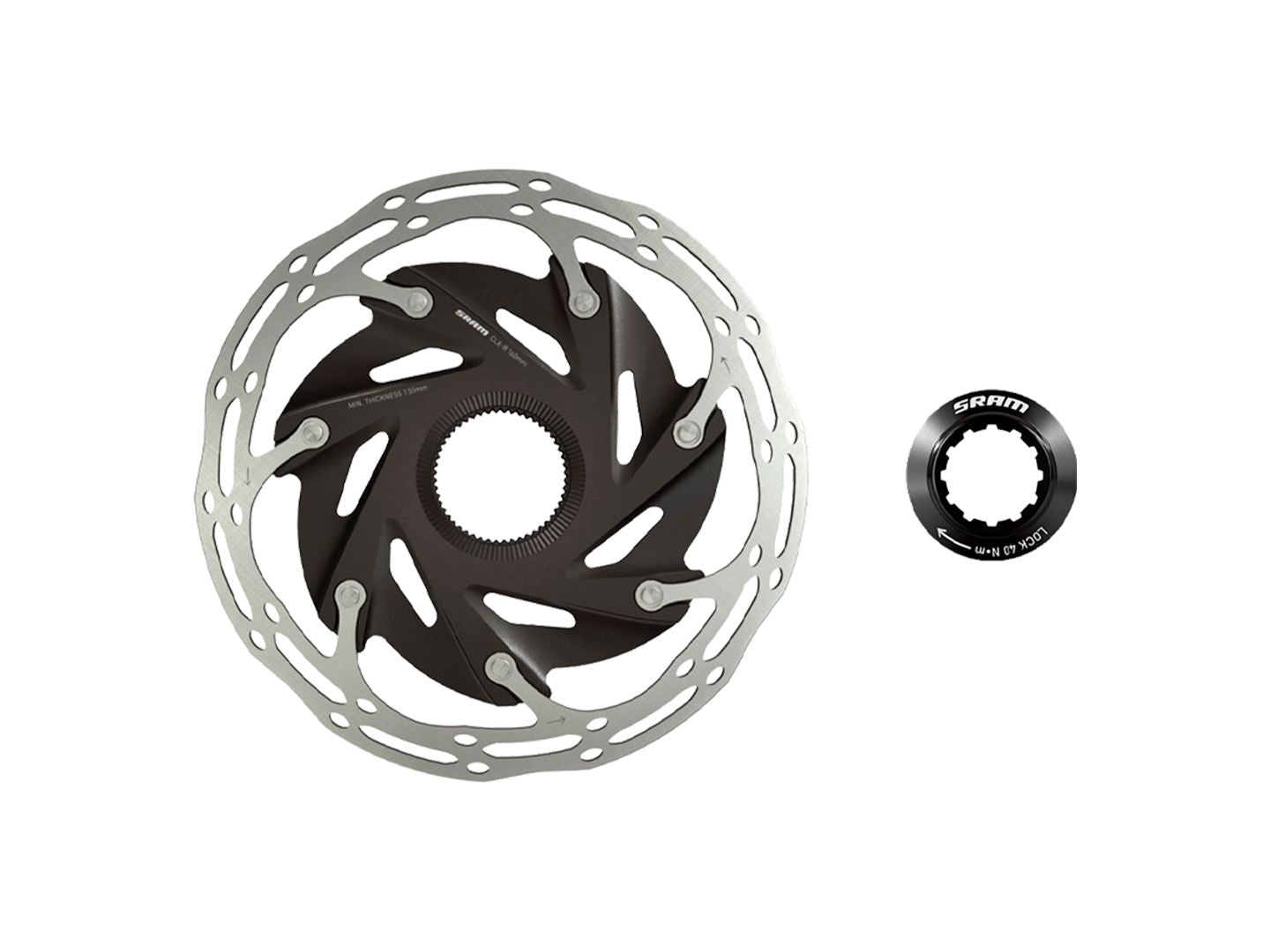 SRAM CenterLine XR Disc Brake Rotor - 140mm Center Lock 1.85mm Includes Internal Tooled Lockring