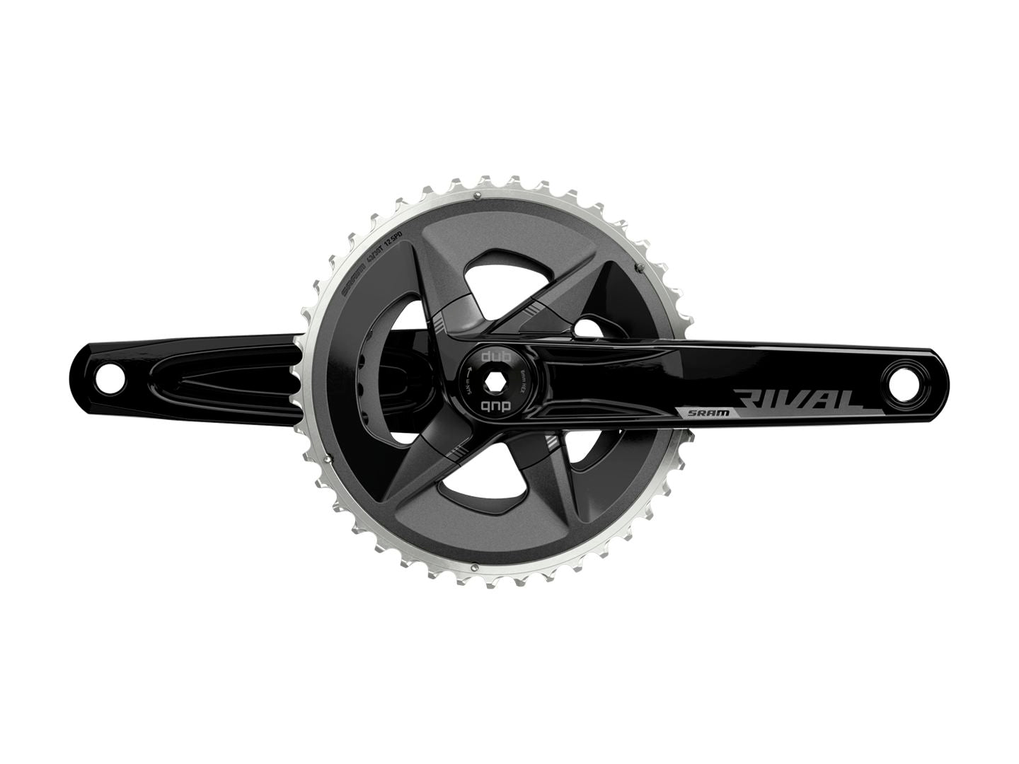 SRAM Rival AXS Wide Crankset - 175mm 12-Speed 43/30t 94 BCD DUB Spindle Interface BLK D1