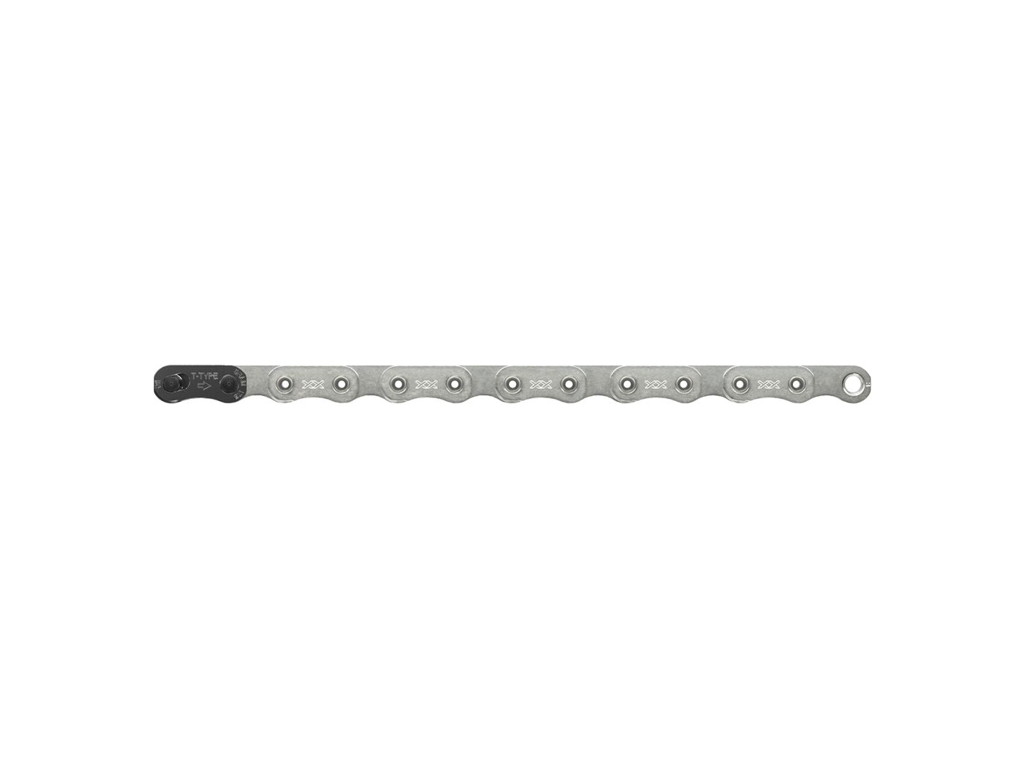 SRAM XX Eagle T-Type Flattop Chain - 12-Speed 126 Links Hollow Pin Includes PowerLock Connector PVD Coated Silver