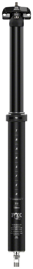 FOX Transfer Performance Elite Dropper Seatpost - 30.9 mm 180 mm Internal Routing Anodized BLK