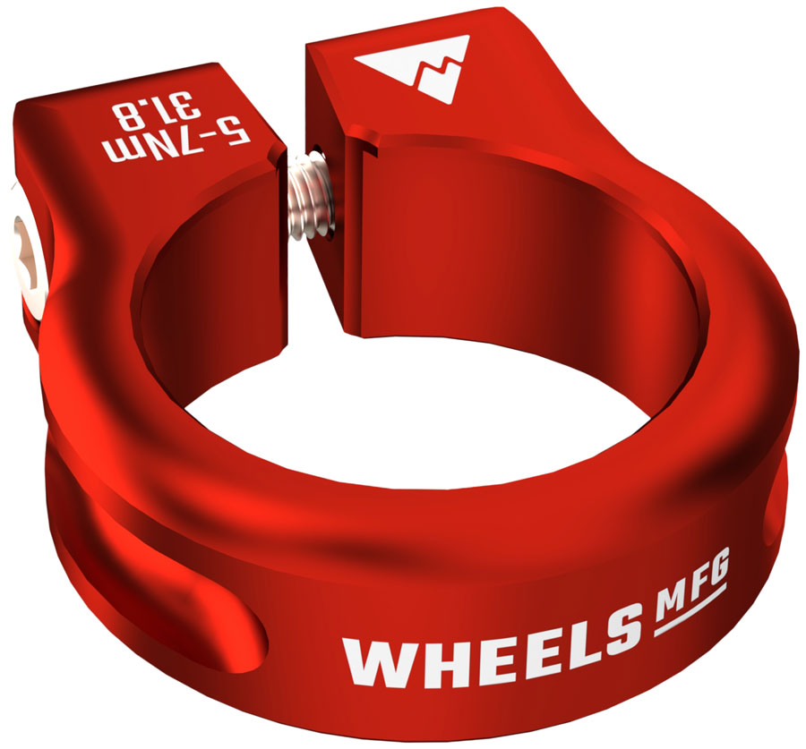Wheels Manufacturing Seatpost Clamp - 31.8mm Bolt-On Red