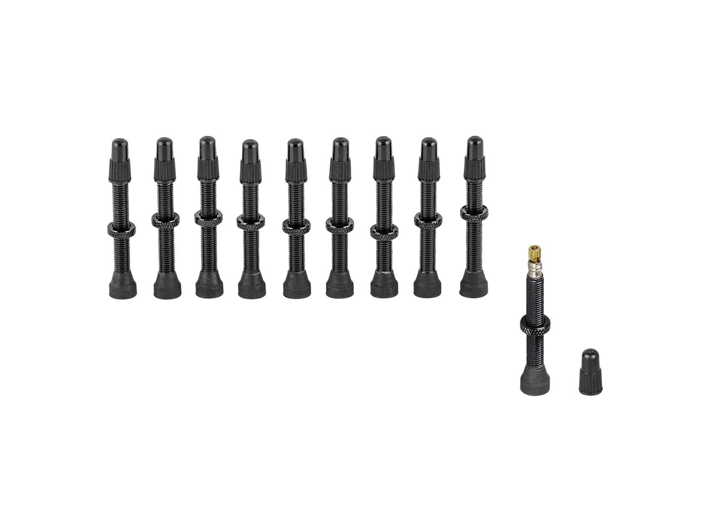 Valve Stan's NoTubes Presta 35mm Aluminum Black 10 Pack