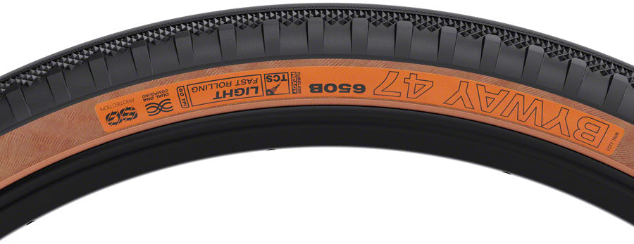 WTB Byway Tire - 650b x 47 TCS Tubeless Folding BLK/Tan Light/Fast Rolling Dual DNA SG