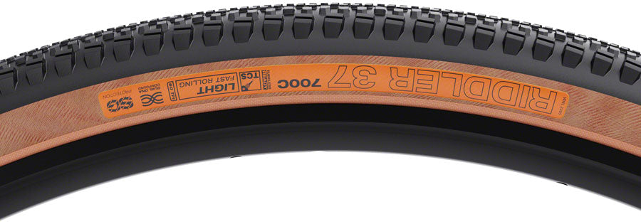 WTB Riddler Tire - 700 x 37 TCS Tubeless Folding BLK/Tan Light/Fast Rolling Dual DNA SG