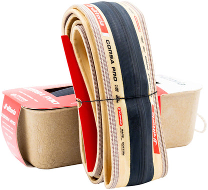 Vittoria Corsa Pro Tire - 700 x 26 Clincher Folding BLK/Tan Graphene + Silica G2.0