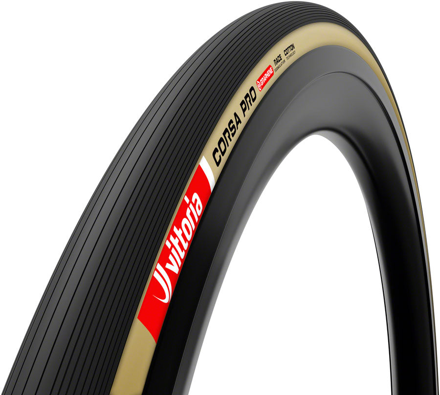Vittoria Corsa Pro Tire - 700 x 26 Clincher Folding BLK/Tan Graphene + Silica G2.0