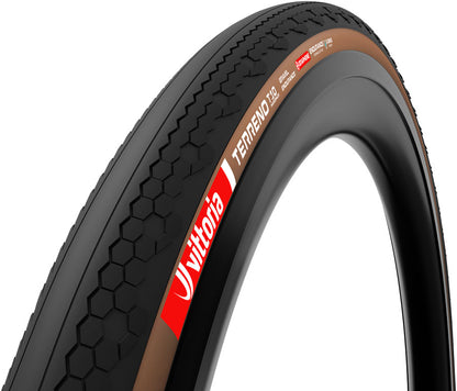 Vittoria Terreno T10 Hardpack Tire - 700 x 40 Tubeless Folding BLK/Brown Gravel Endurance Graphene G2.0