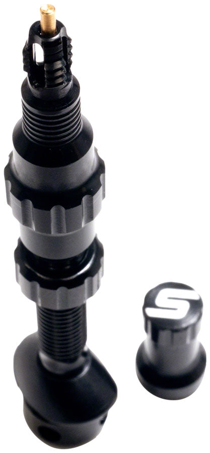 Stans Tubeless Exo-Core Valve Stems - Alloy Regular Black Pair