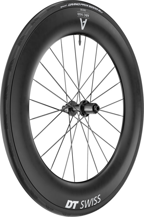 DT Swiss ARC 1400 DiCut 85 Rear Wheel - 700 12 x 142mm Center-Lock HG11 Road/XDR Ratchet EXP 36 BLK WTS w/Grand Prix 5000 STR Tire