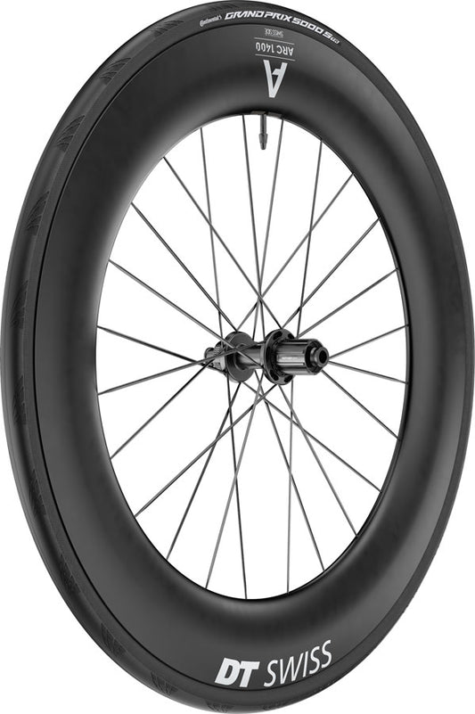 DT Swiss ARC 1400 DiCut 85 Rear Wheel - 700 12 x 142mm Center-Lock HG11 Road/XDR Ratchet EXP 36 BLK WTS w/Grand Prix 5000 STR Tire