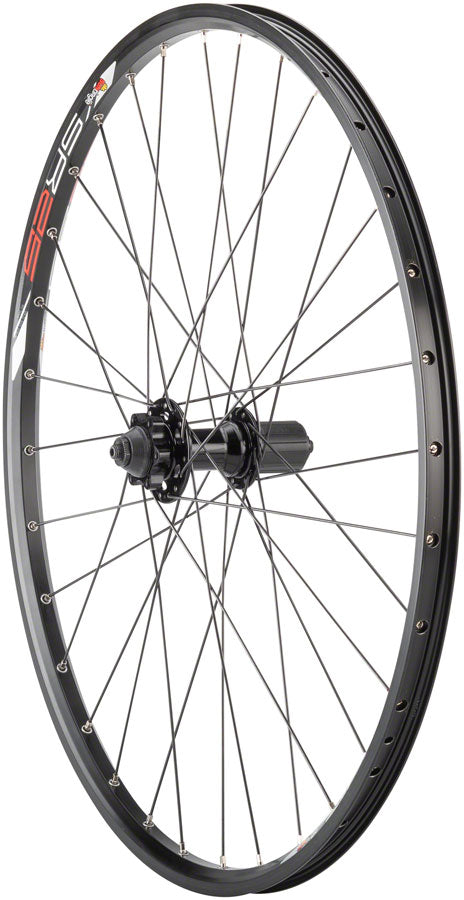Quality Wheels Value Double Wall Series Disc Rear Wheel - 26" QR x 135mm 6-Bolt HG 10 BLK Clincher 32H