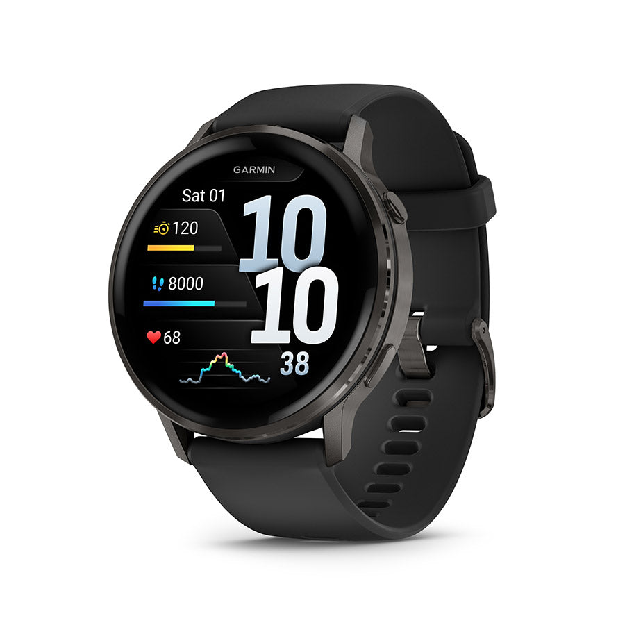 Garmin Venu 4 45mm Watch Watch Color: Slate Wristband: Black - Silicone