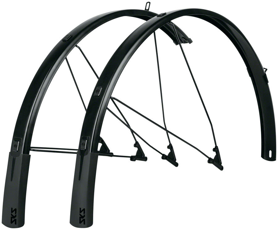 SKS B46 Bluemels Style Full Coverage Fender Set - 46mm 700 x 28-37 Matte BLK