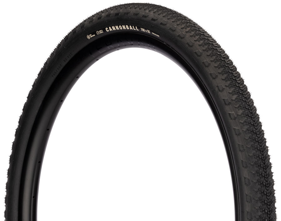 Teravail Cannonball Tire - 700 x 55 Tubeless Folding BLK Durable Fast Compound