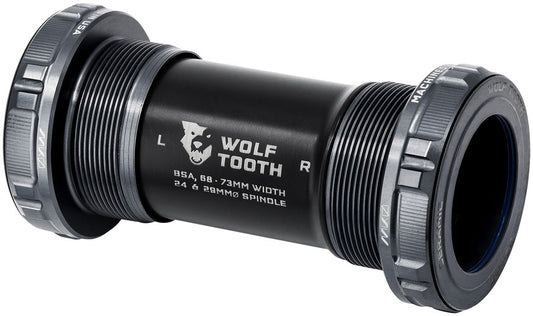 Wolf Tooth MK0 Bottom Bracket - English BSA 68/73mm For 24mm Spindle Shadow Gray
