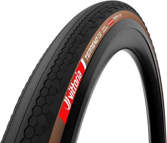 Vittoria Terreno T10 Hardpack Tire - 700 x 55 Tubeless Folding BLK/Brown Gravel Endurance Graphene G2.0 E-Bike