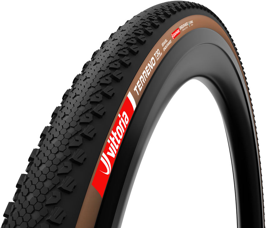 Vittoria Terreno T30 Fine Loose Tire - 700 x 55 Tubeless Folding BLK/Brown Gravel Endurance Graphene G2.0 E-Bike