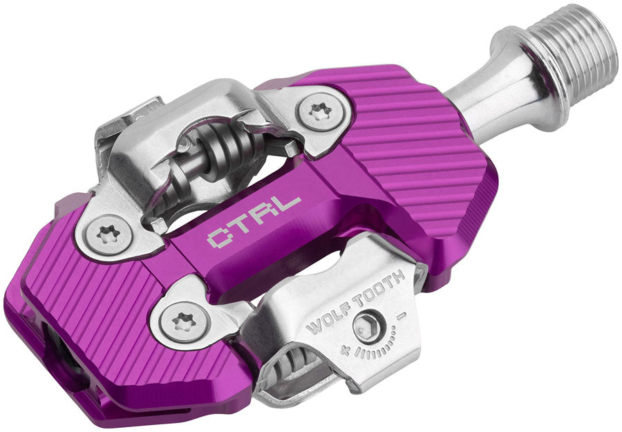 Wolf Tooth CTRL Trail Clipless Pedals - Dual Sided Clipless Alloy 9/16" Ultraviolet Purple Pair Shimano SPD
