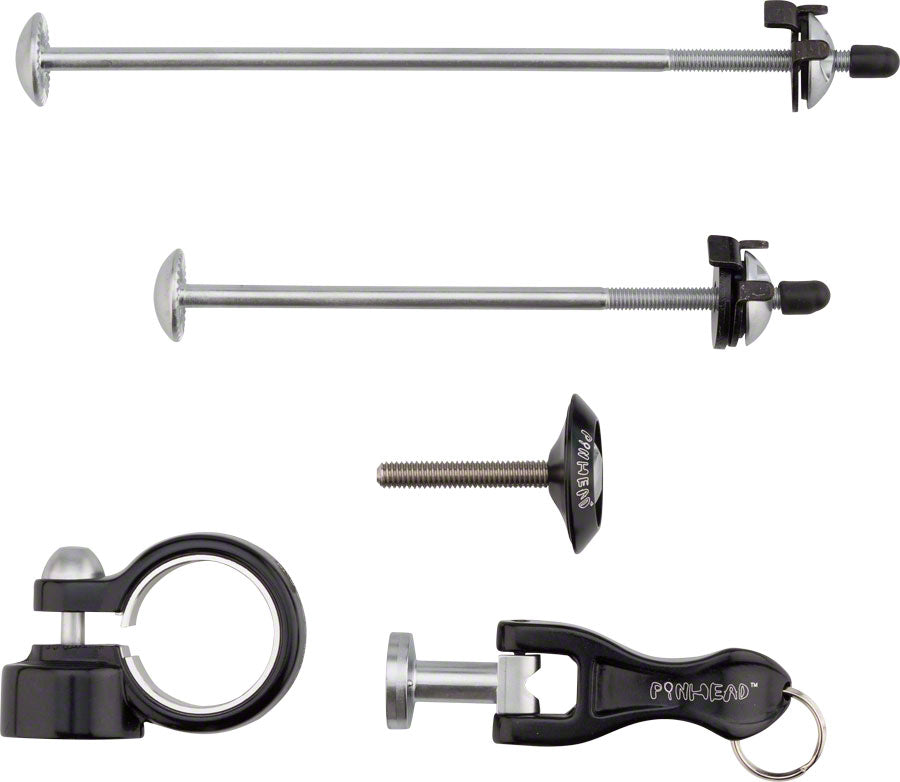 Pinhead 4-Pack Lockset: Wheel Skewer Set Seat Fork Top Cap