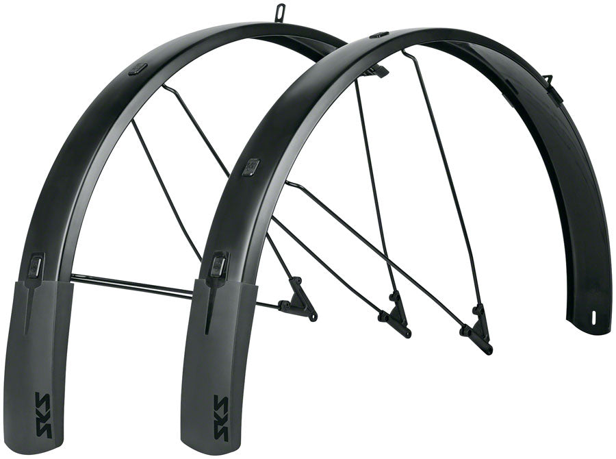 SKS B75 Bluemels Style Full Coverage Fender Set - 75mm 27.5/29/700 x 2.25-2.6" Matte BLK