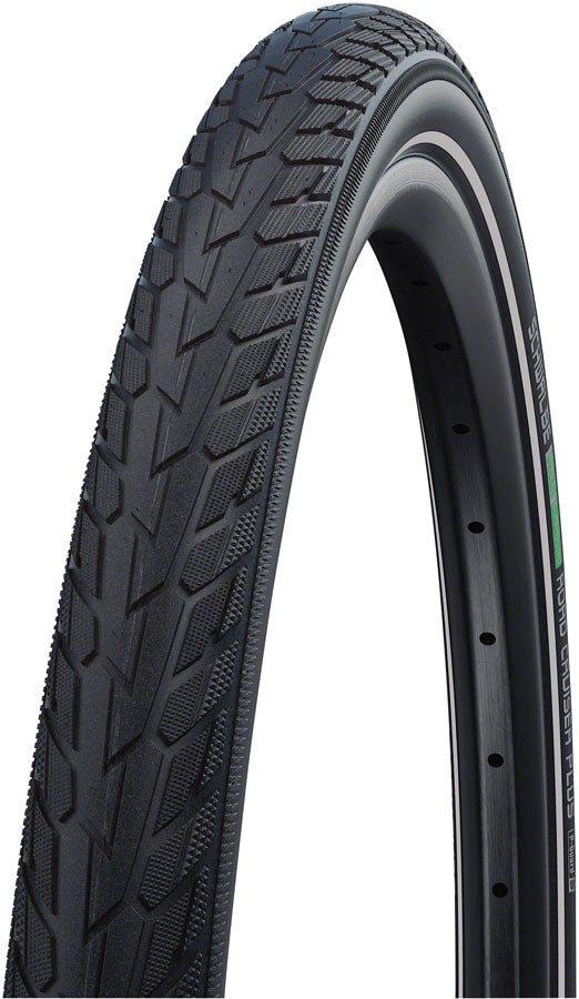 Schwalbe Road Cruiser Plus Tire - 26 x 1.75 Clincher Wire BLK PunctureGuard Green