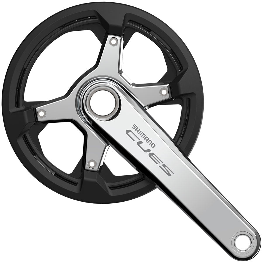 Shimano CUES FC-U6030-1 Crankset - 170mm 9/10/11-Speed 40t Chainguard Asymmetric 110 BCD Silver
