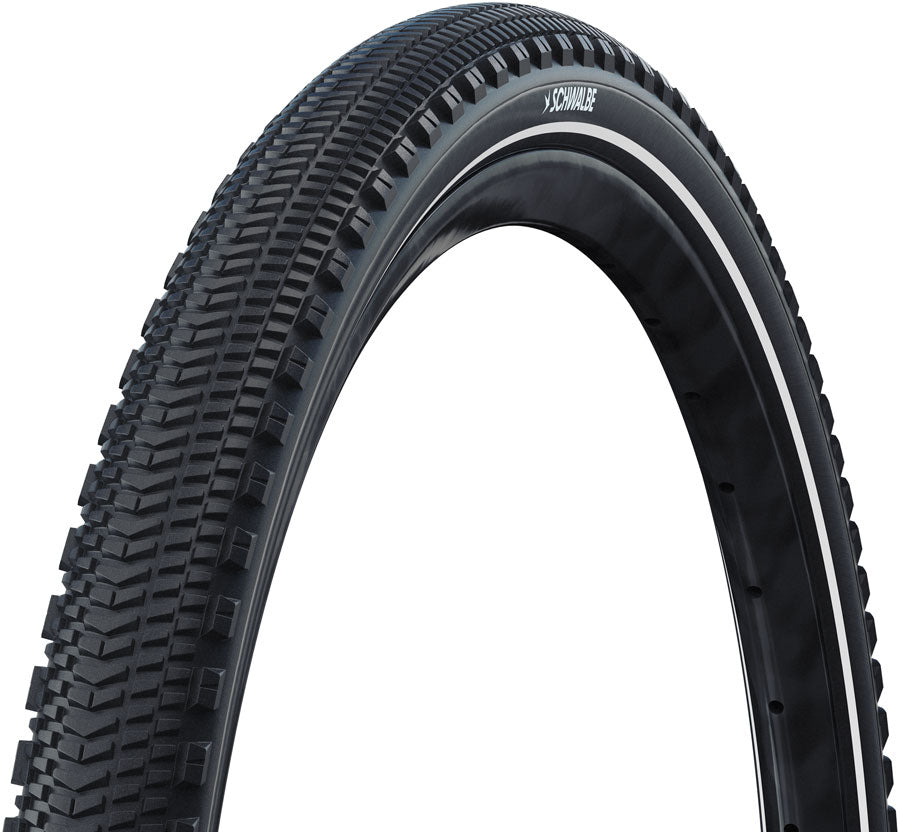Schwalbe G-One Overland Tire - 700 x 50 Tubeless Folding BLK/Reflex Performance RaceGuard Addix Green E-25