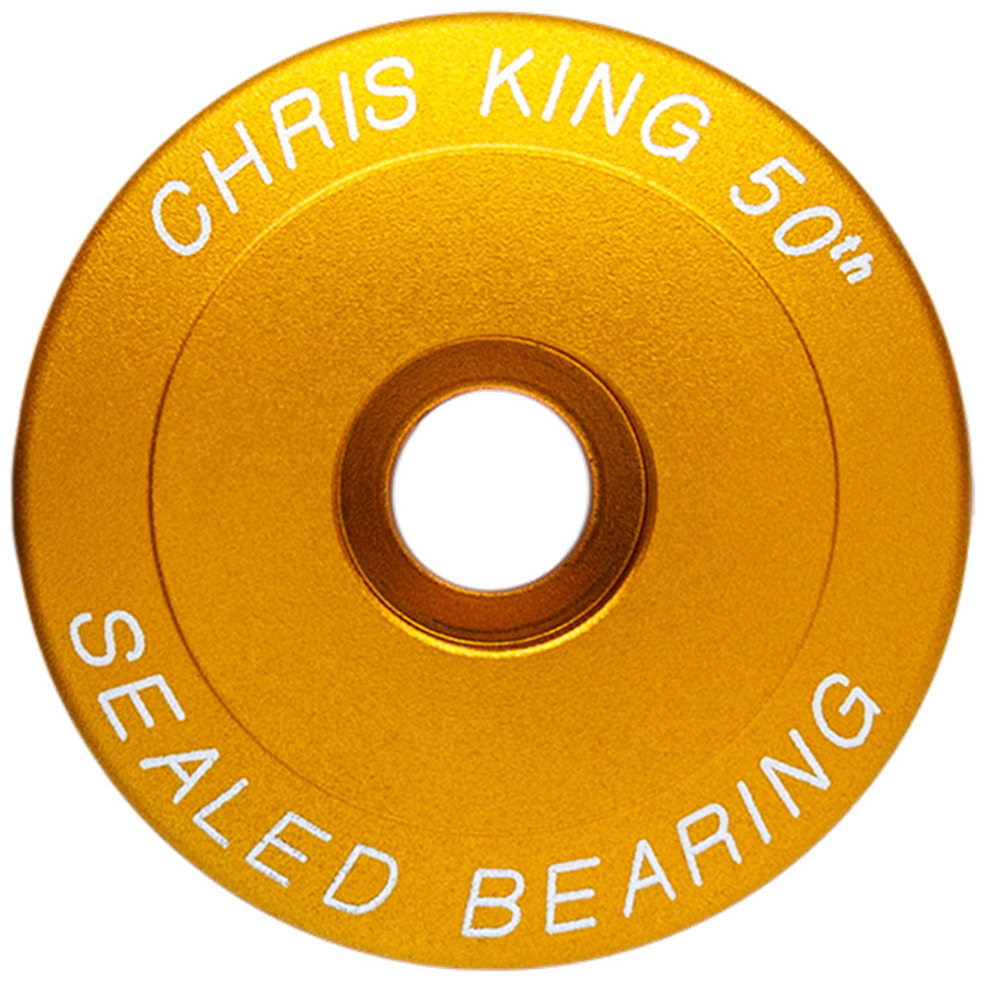 Chris King Headset Stem Cap - 1-1/8" Matte Gold 50th Anniversary